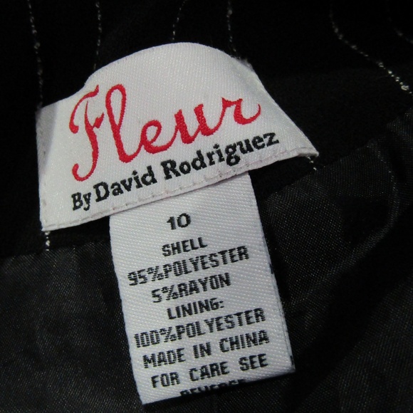 Fleur Black & White Embroidered Jacket Blazer 10 - Picture 6 of 6